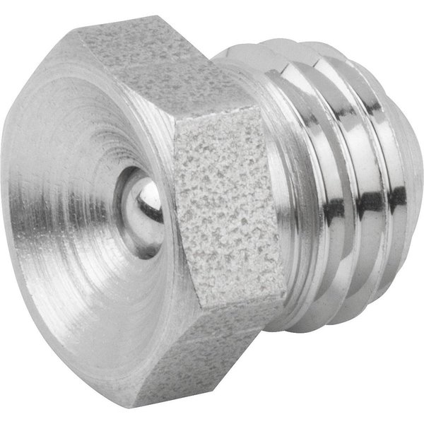 Kipp Funnel-Type Grease Nipple Straight D=M10X1, Form:A Stainless Steel, Hexagon K1134.2110100